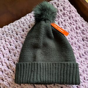 🆕 JOE Fresh Ladies Black Knit toque with pom, NWT, one size